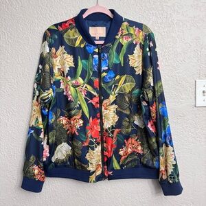 Vintage Gibson Latimer Floral Bomber Jacket Women’s XL Fall Statement Piece